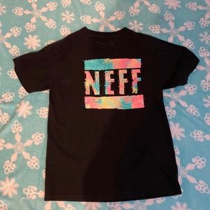 Brand:NEFF it has a colorful front with the word neff it is black mainly